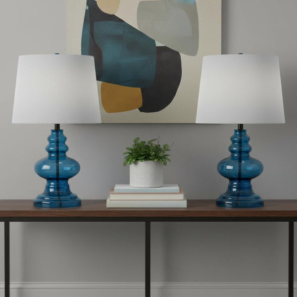 HomeRoots 21" Elegant White Round Table Lamp with Globe Shade, Marble Base, LED-Compatible for Modern Spaces 715775