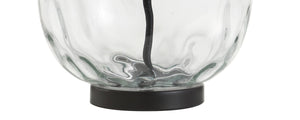 27 Inch Black Spherical Table Lamp with Round Shade for Modern Living Spaces