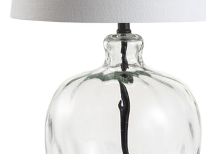 27 Inch Black Spherical Table Lamp with Round Shade for Modern Living Spaces