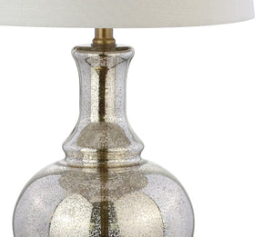 Set of Two Accent Table Lamps with Elegant Drum Shades for Glam Living Room Decor