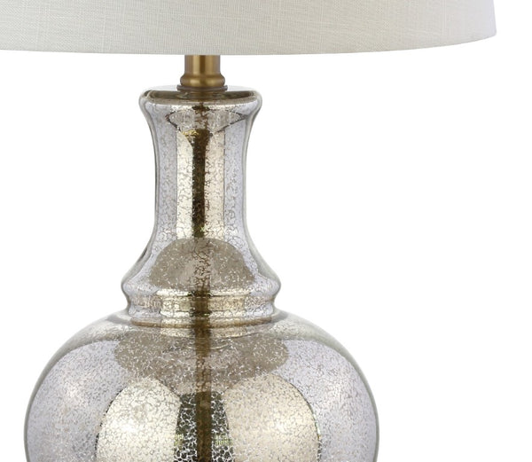 Set of Two Accent Table Lamps with Elegant Drum Shades for Glam Living Room Decor