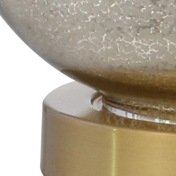 Set of Two Accent Table Lamps with Elegant Drum Shades for Glam Living Room Decor