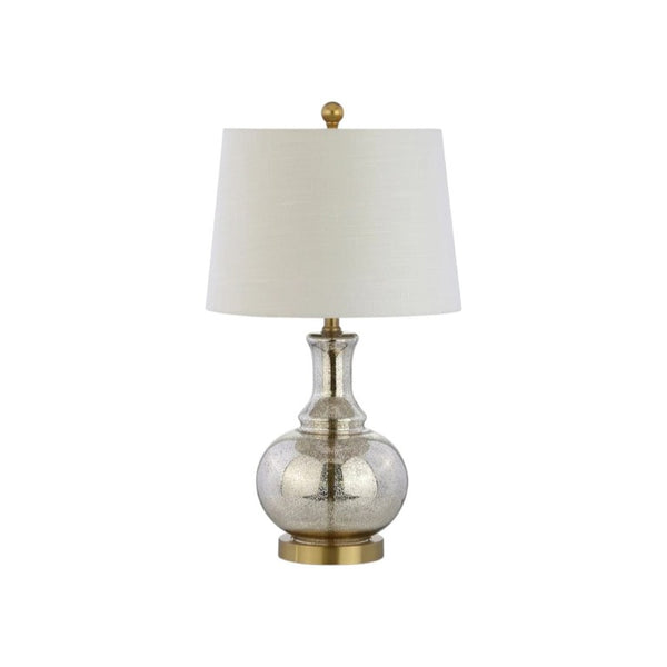 Set of Two Accent Table Lamps with Elegant Drum Shades for Glam Living Room Decor