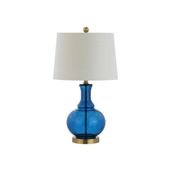 Set of Two Accent Table Lamps with Elegant Drum Shades for Glam Living Room Decor