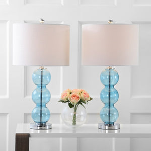Set of Two 27 Inch Novelty Table Lamps with Elegant Drum Shades for Stylish Home Decor