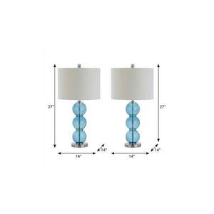 Set of Two 27 Inch Novelty Table Lamps with Elegant Drum Shades for Stylish Home Decor