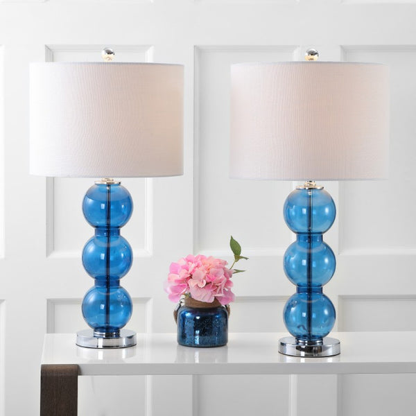 Set of Two 27 Inch Novelty Table Lamps with Elegant Drum Shades for Stylish Home Decor