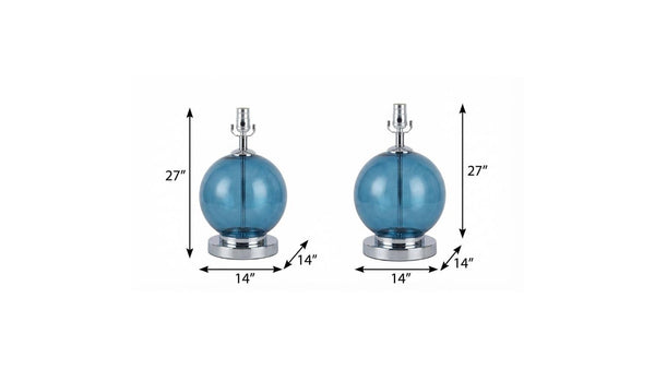 Set of Two 27 Inch Novelty Table Lamps with Elegant Drum Shades for Stylish Home Decor