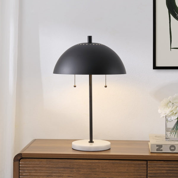 HomeRoots 20" Gold Gourd Table Lamp - Elegant LED Design with White Linen Drum Shade for Modern Interiors 715798