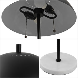 HomeRoots 20" Gold Gourd Table Lamp - Elegant LED Design with White Linen Drum Shade for Modern Interiors 715798