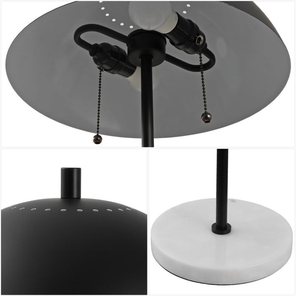 HomeRoots 20" Gold Gourd Table Lamp - Elegant LED Design with White Linen Drum Shade for Modern Interiors 715798