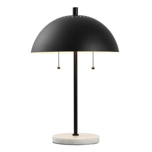 HomeRoots 20" Gold Gourd Table Lamp - Elegant LED Design with White Linen Drum Shade for Modern Interiors 715798