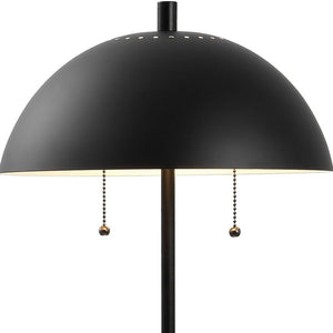 HomeRoots 20" Gold Gourd Table Lamp - Elegant LED Design with White Linen Drum Shade for Modern Interiors 715798