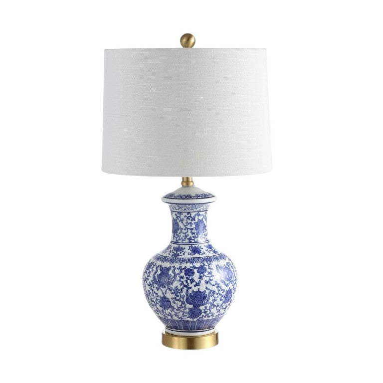 HomeRoots Set of Two Glam Gold Finish Table Lamps Featuring Round Globe Shades for Living Rooms 715776
