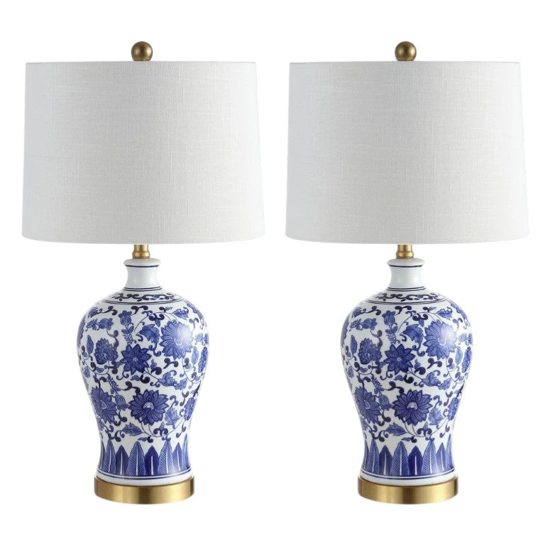 HomeRoots Set of Two Glam Gold Accent Table Lamps Featuring Spherical Shades for Stylish Decor 715777