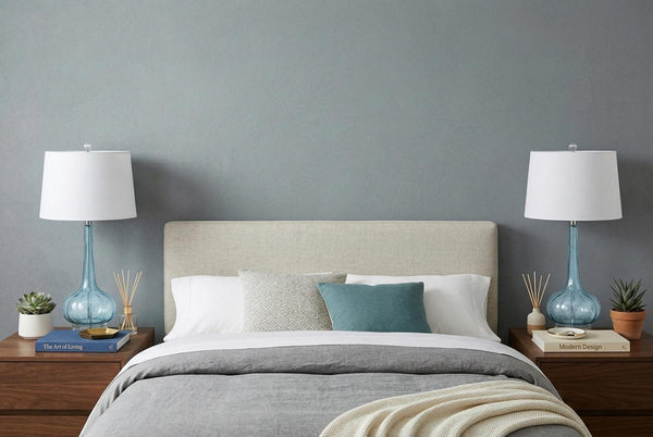 Set of Two 29 Inch Novelty Table Lamps with Elegant Drum Shades for Modern Living Room Decor