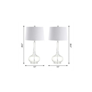 Set of Two 29 Inch Novelty Table Lamps with Elegant Drum Shades for Modern Living Room Decor