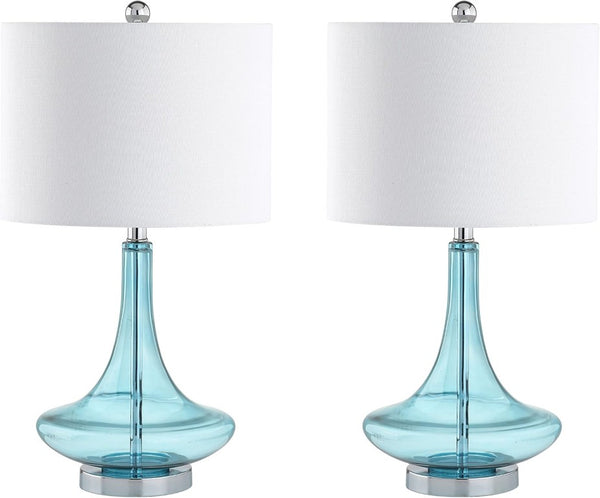 Set of Two Novelty Accent Table Lamps with Drum Shades for Stylish Home Decor Ambiance