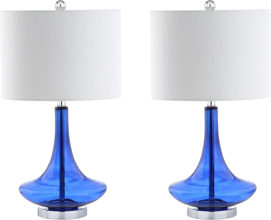 HomeRoots Set of Two Novelty Accent Table Lamps with Drum Shades for Stylish Home Decor Ambiance Silver 14 inches - D 715788