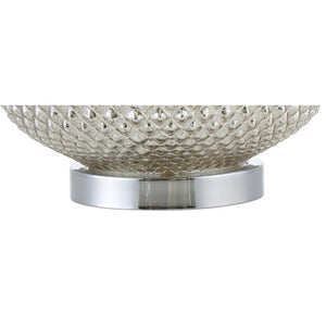 23 Inch Silver Round Drum Shade Table Lamp for Elegant Living Room Ambiance