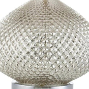 23 Inch Silver Round Drum Shade Table Lamp for Elegant Living Room Ambiance