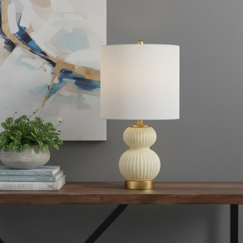 HomeRoots Set of Two 29" Black Table Lamps with Elegant Linen Shades for Modern Home Décor & Warm Ambiance 715810