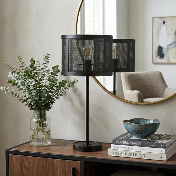 25 Inch Black Table Lamp Featuring a Round Globe Shade for Modern Home Decor
