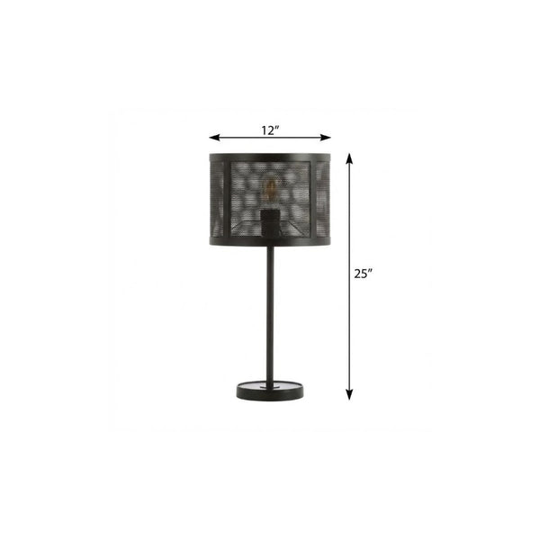 25 Inch Black Table Lamp Featuring a Round Globe Shade for Modern Home Decor