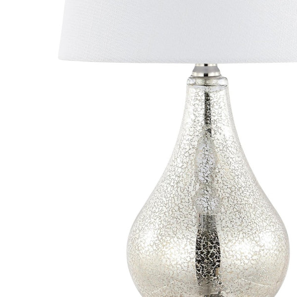 Set of Two Nickel Gourd Table Lamps Featuring Classic Empire Shades for Elegant Rooms