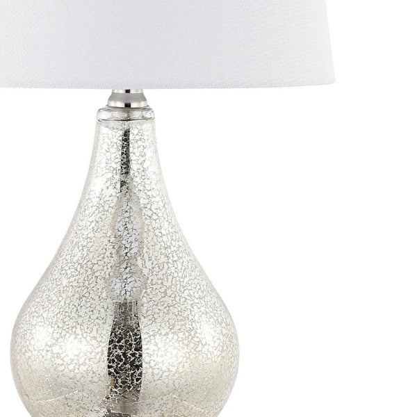 Set of Two Nickel Gourd Table Lamps Featuring Classic Empire Shades for Elegant Rooms