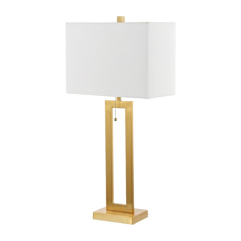 HomeRoots Set of Two Glam Gold Finish Table Lamps with Coordinating Shades for Bedroom Decor 715808