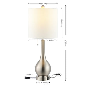 HomeRoots Set of Two 24" Gold Gourd Table Lamps – Elegant LED Lighting with Stylish Drum Shades for Home Decor 715813