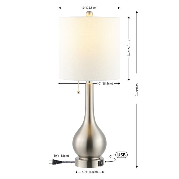HomeRoots Set of Two 24" Gold Gourd Table Lamps – Elegant LED Lighting with Stylish Drum Shades for Home Decor 715813