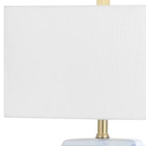 Set of Two Glam Gold Finish Table Lamps with Coordinating Shades for Living Rooms