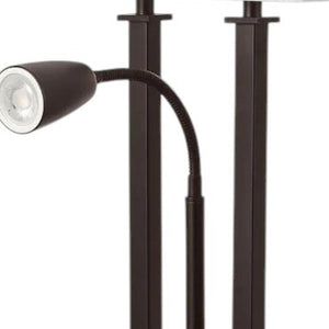 24 Inch Antiqued Bronze Swing Arm Table Lamp with Shade for Elegant Home Lighting