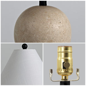HomeRoots Set of Two 22" Brown Table Lamps with LED Drum Shades for Elegant Ambiance and Versatile Style 715831