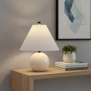HomeRoots Set of Two 22" Brown Table Lamps with LED Drum Shades for Elegant Ambiance and Versatile Style 715831