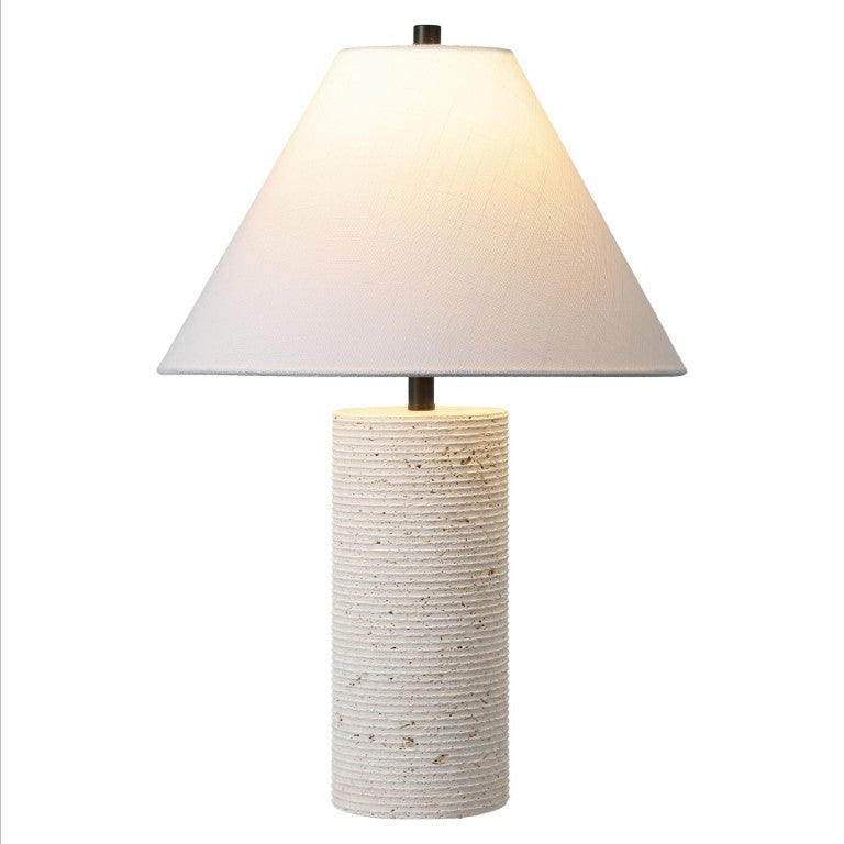 23 Inch Beige Table Lamp with Classic Empire Shade for Living Room Bedside Decor