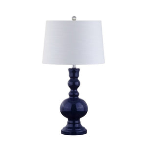 Set of Two 29 Inch Novelty Table Lamps with Elegant Drum Shades for Modern Living Room Decor