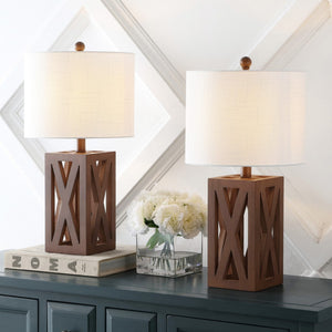 HomeRoots Set of Two Elegant 22" White Table Lamps with Soft Linen Shades for Coastal-Inspired Illumination 715832