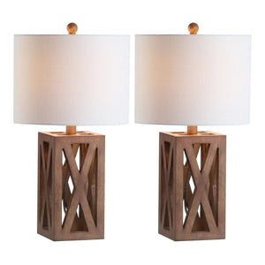 HomeRoots Set of Two Elegant 22" White Table Lamps with Soft Linen Shades for Coastal-Inspired Illumination 715832