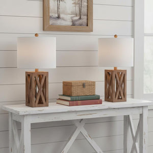 HomeRoots Set of Two Elegant 22" White Table Lamps with Soft Linen Shades for Coastal-Inspired Illumination 715832