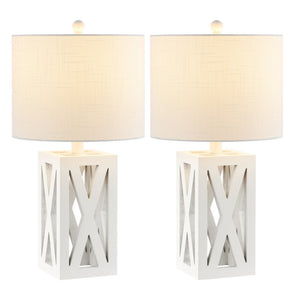 HomeRoots Set of Two 22" Black Table Lamps - Elegant LED Drum Shade Design for Modern Home Décor & Style 715833