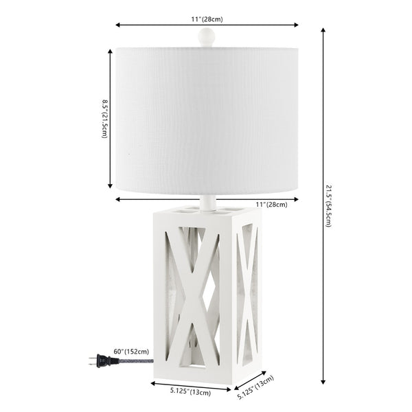 HomeRoots Set of Two 22" Black Table Lamps - Elegant LED Drum Shade Design for Modern Home Décor & Style 715833