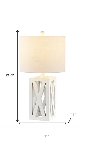 HomeRoots Set of Two 22" Black Table Lamps - Elegant LED Drum Shade Design for Modern Home Décor & Style 715833