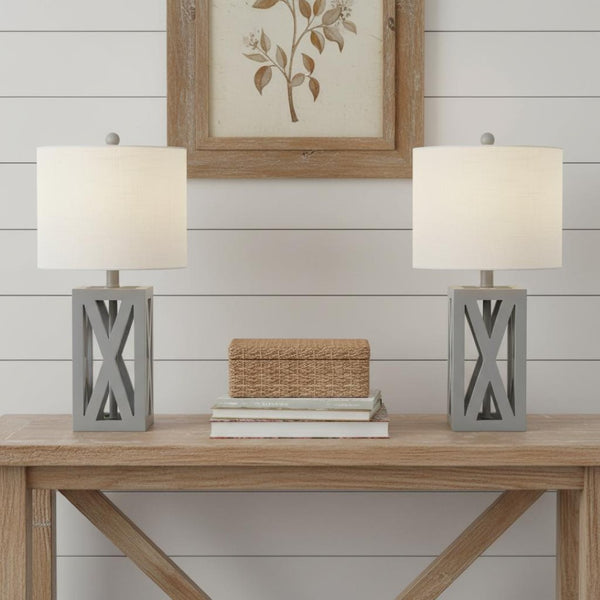 HomeRoots 23" Clear Globe LED Table Lamp with Empire Shade - Elegant Design for Home Décor and Soft Lighting 715837