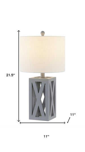 HomeRoots 23" Clear Globe LED Table Lamp with Empire Shade - Elegant Design for Home Décor and Soft Lighting 715837