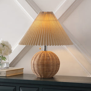 HomeRoots 29" Clear Table Lamp LED - Elegant Crystal Base with Linen Shade for Modern Home Décor & Warm Light 715845