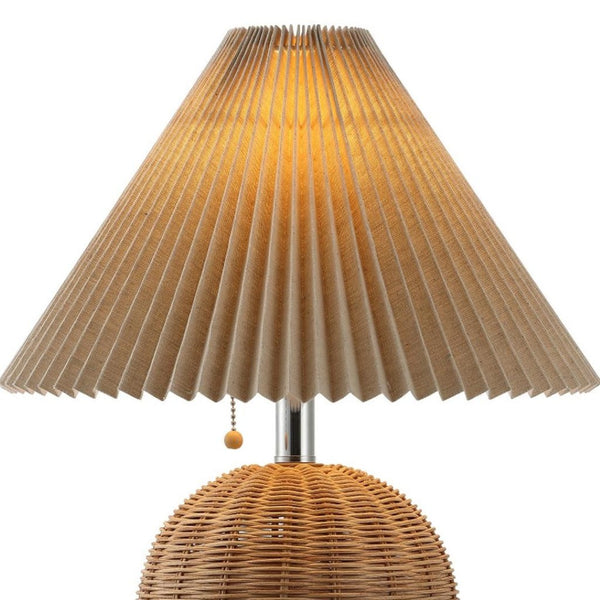 HomeRoots 29" Clear Table Lamp LED - Elegant Crystal Base with Linen Shade for Modern Home Décor & Warm Light 715845