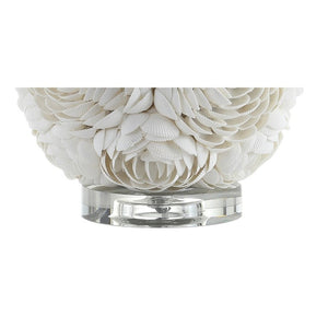 24 Inch Coastal Seashell Accent Lamp with Drum Shade for Bedroom or Living Room